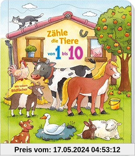 Zähle die Tiere von 1 bis 10 (Bilderbuch ab 2 Jahre)